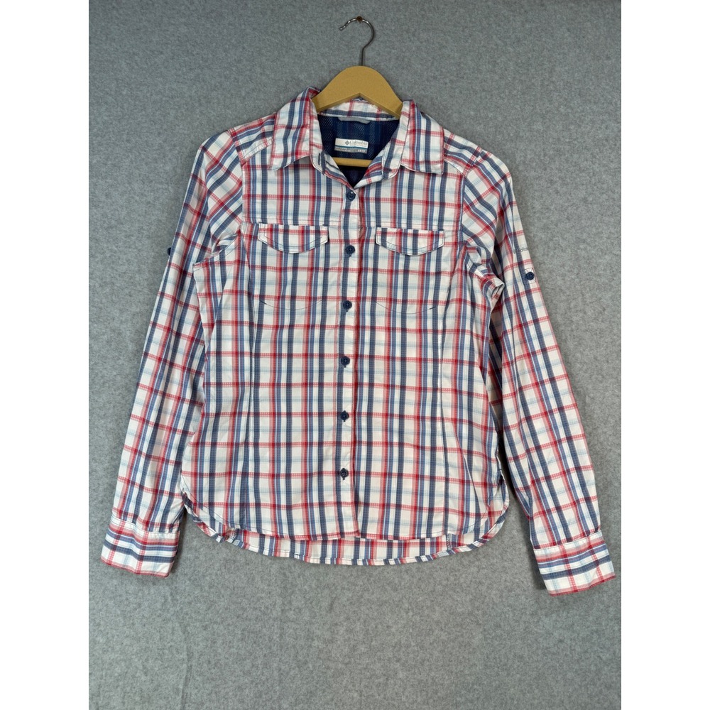 Columbia XS Plaid Hiking Shirt Outdoor Polyester Vented Back